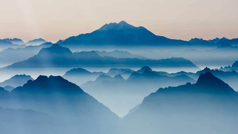 Glacier Peak And The North Cascades In Morning Mist